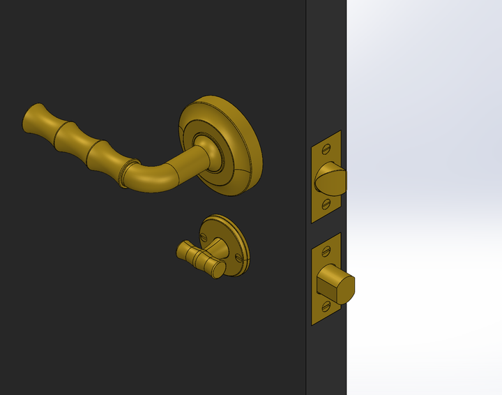 Bamboo Door Lever Set