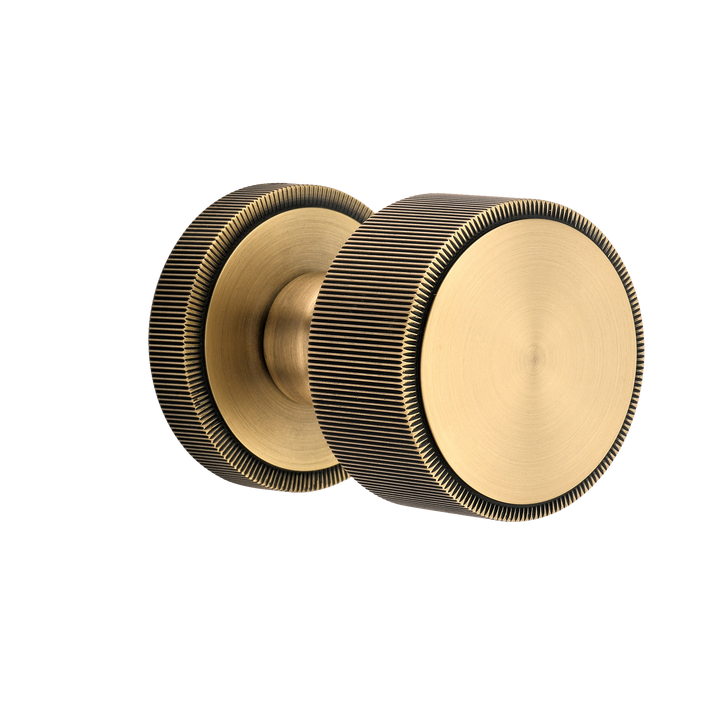Linear Knurled Door Knob Set
